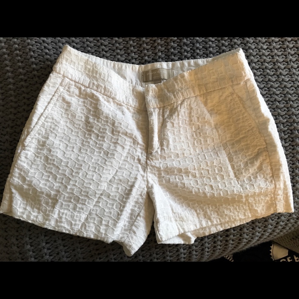 White shorts by Banana Republic.
